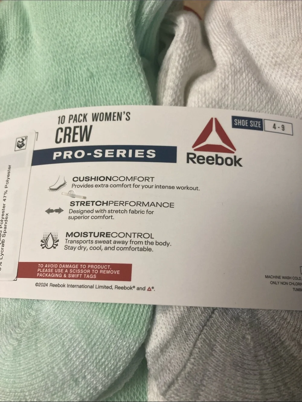 Reebok women’s 10-Pack pro series Crew Athletic Socks